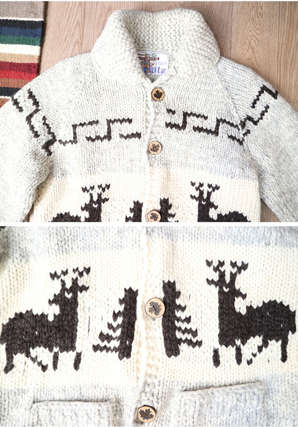 KANATA 카나타 캐나다 핸드메이드 양모100% 인디언
코위찬 스웨터  상품이미지4