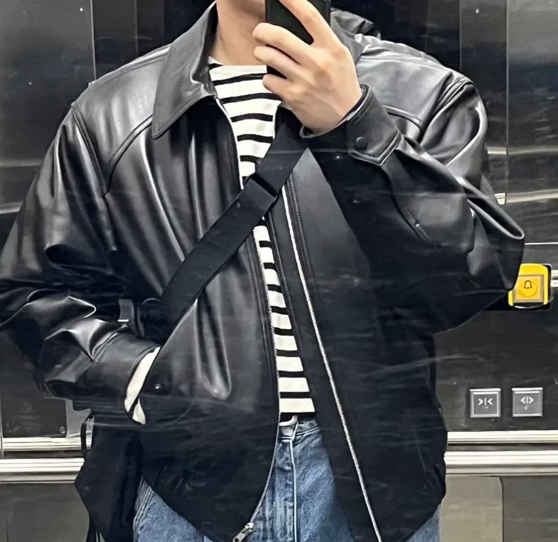 도프제이슨 오버핏 램스킨 보머 m사이즈 상품이미지2