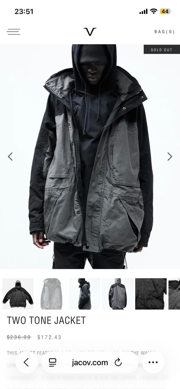 자코브 jacov 투 톤 재킷 M사이즈 상품이미지4