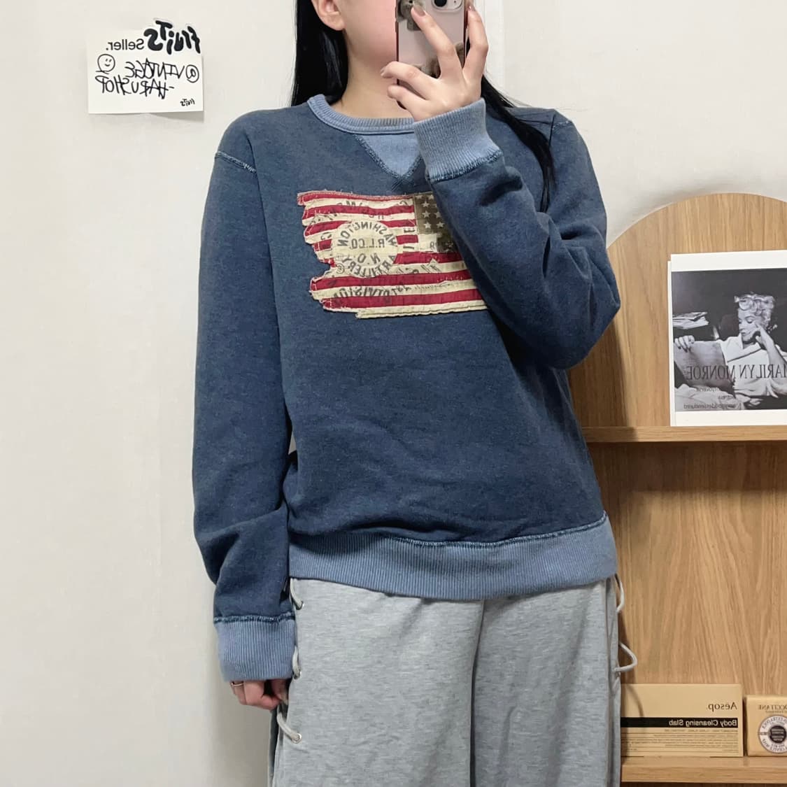 [정품] 폴로진스 네이비 빅로고 맨투맨 [ S ] 상품이미지2