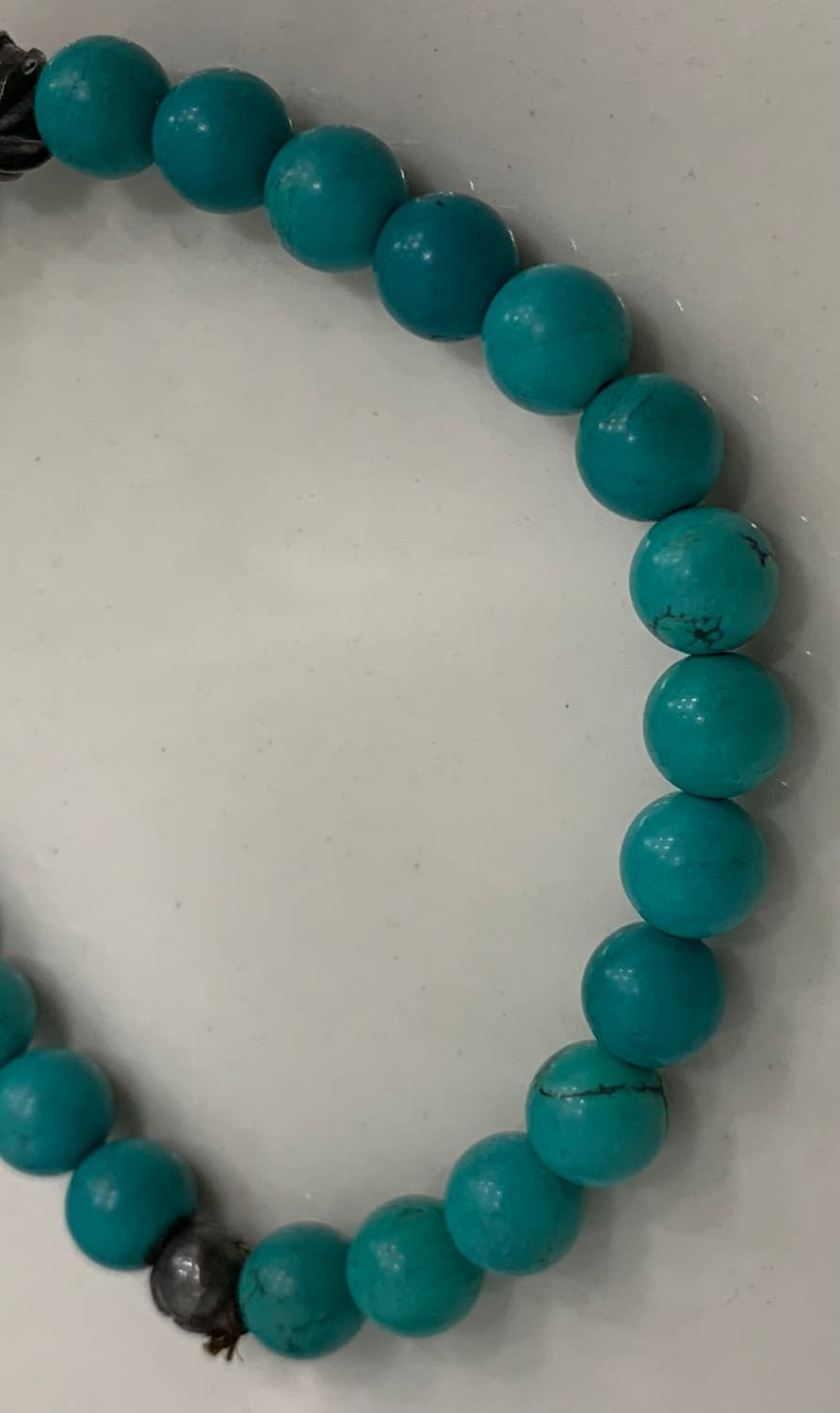 [8mm]크롬하츠 비즈 터키석 구슬 팔찌 실버 상품이미지8