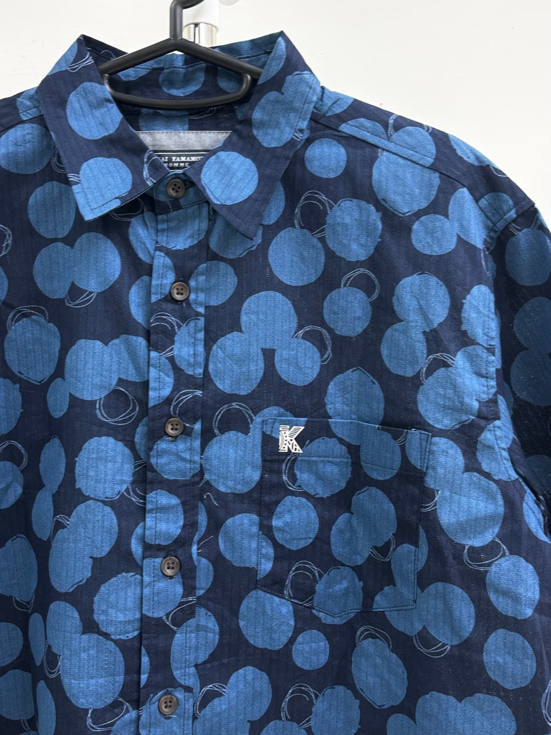 빈티지 야마모토 칸사이 블루 도트 셔츠 상품이미지5