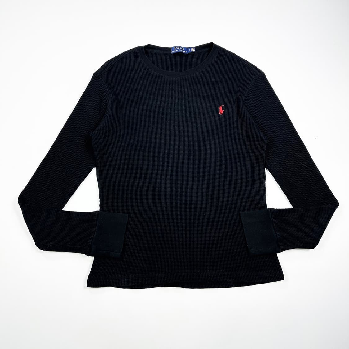 폴로 랄프로렌 포니 와플 블랙 긴팔티셔츠 (실측 M 여성추천) 상품이미지2