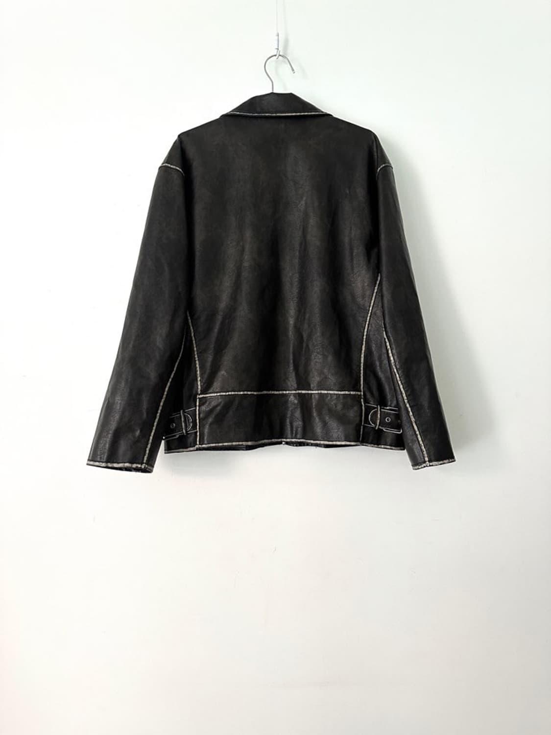Smudge line leather jacket / deep brown 상품이미지5