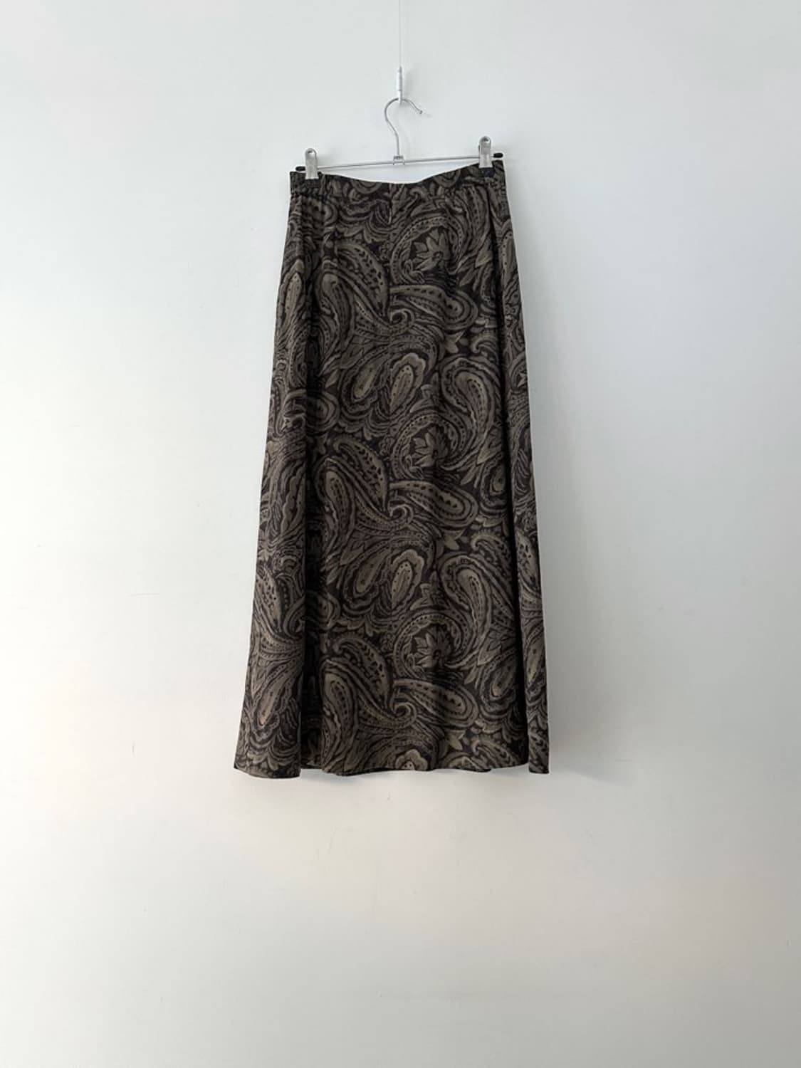Nature pattern flare long skirt / khaki 상품이미지3