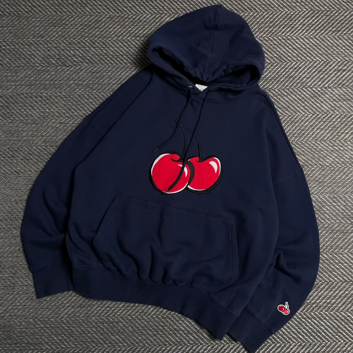 키르시 빅 체리 로고 후드 티셔츠 네이비y 5169 상품이미지1