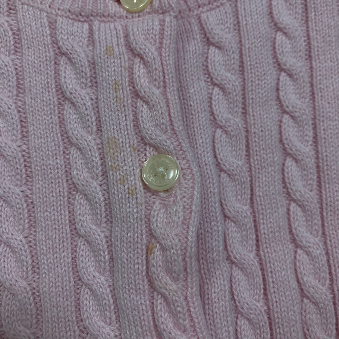 폴로 랄프로렌 스몰 포니 로고 핑크 케이블 니트 가디건 상품이미지4