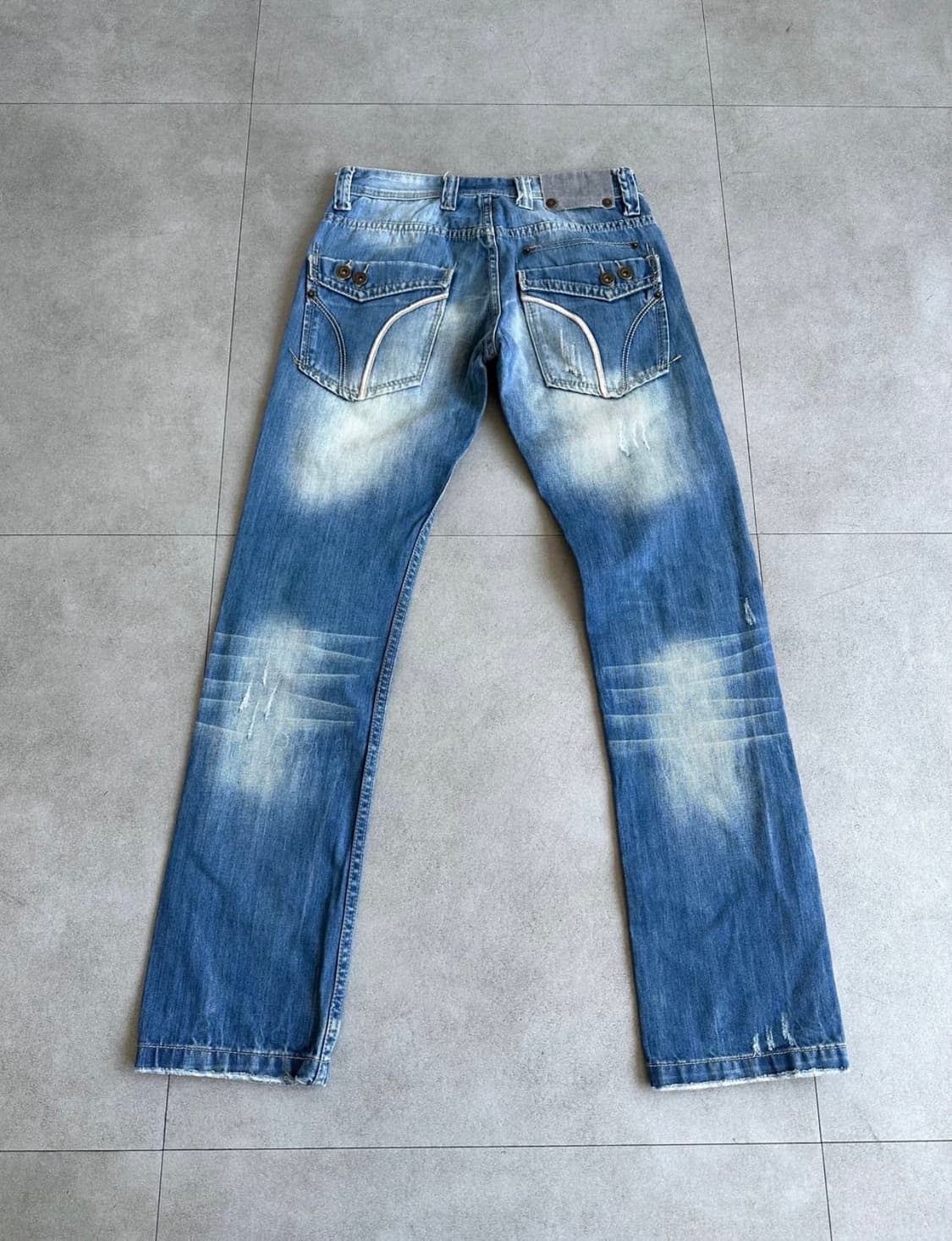 돌체앤가바나 백포켓 블루 워싱 데님팬츠 상품이미지5