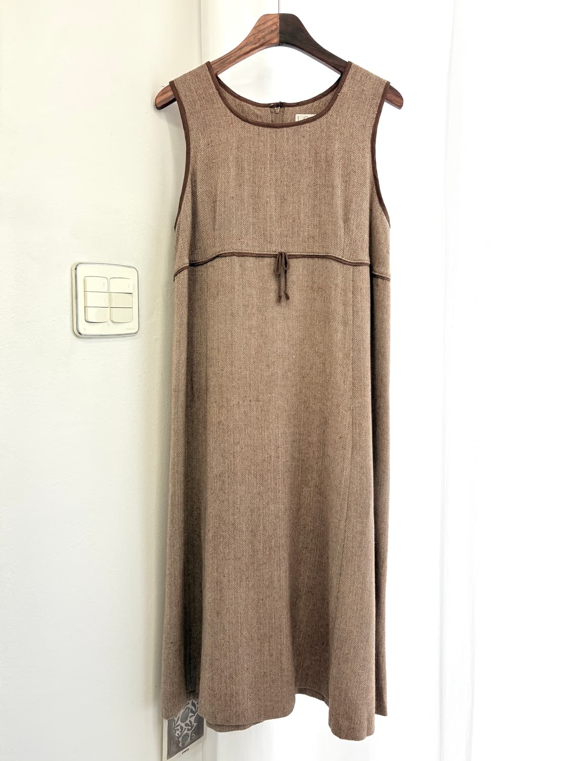 브라운 헤링본 보카시 클래식 원피스  JPN 상품이미지1