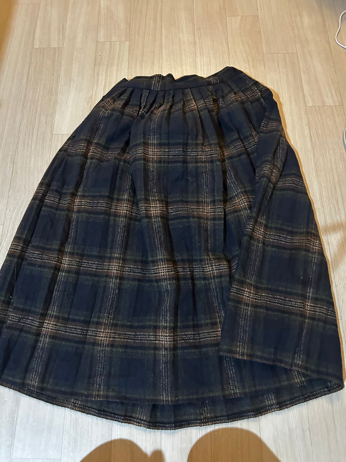 빈티지 체크 롱 스커트 상품이미지1