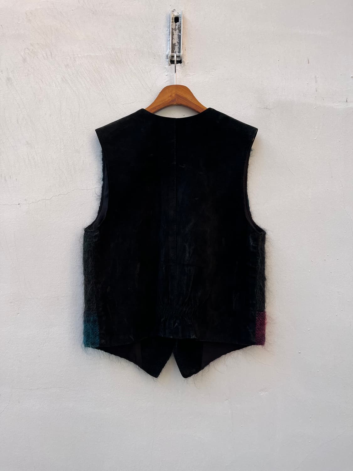 Vintage(Made in canada) 모헤어 레더 도킹 베스트  상품이미지4