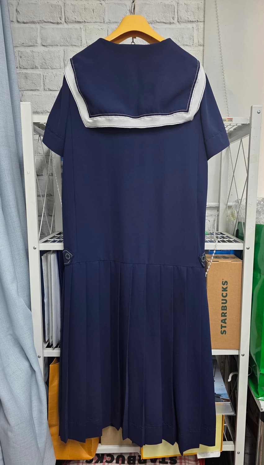 럭키슈에뜨 세일러원피스 55 롱원피스 쉬폰 반팔원피스 WM41 상품이미지4