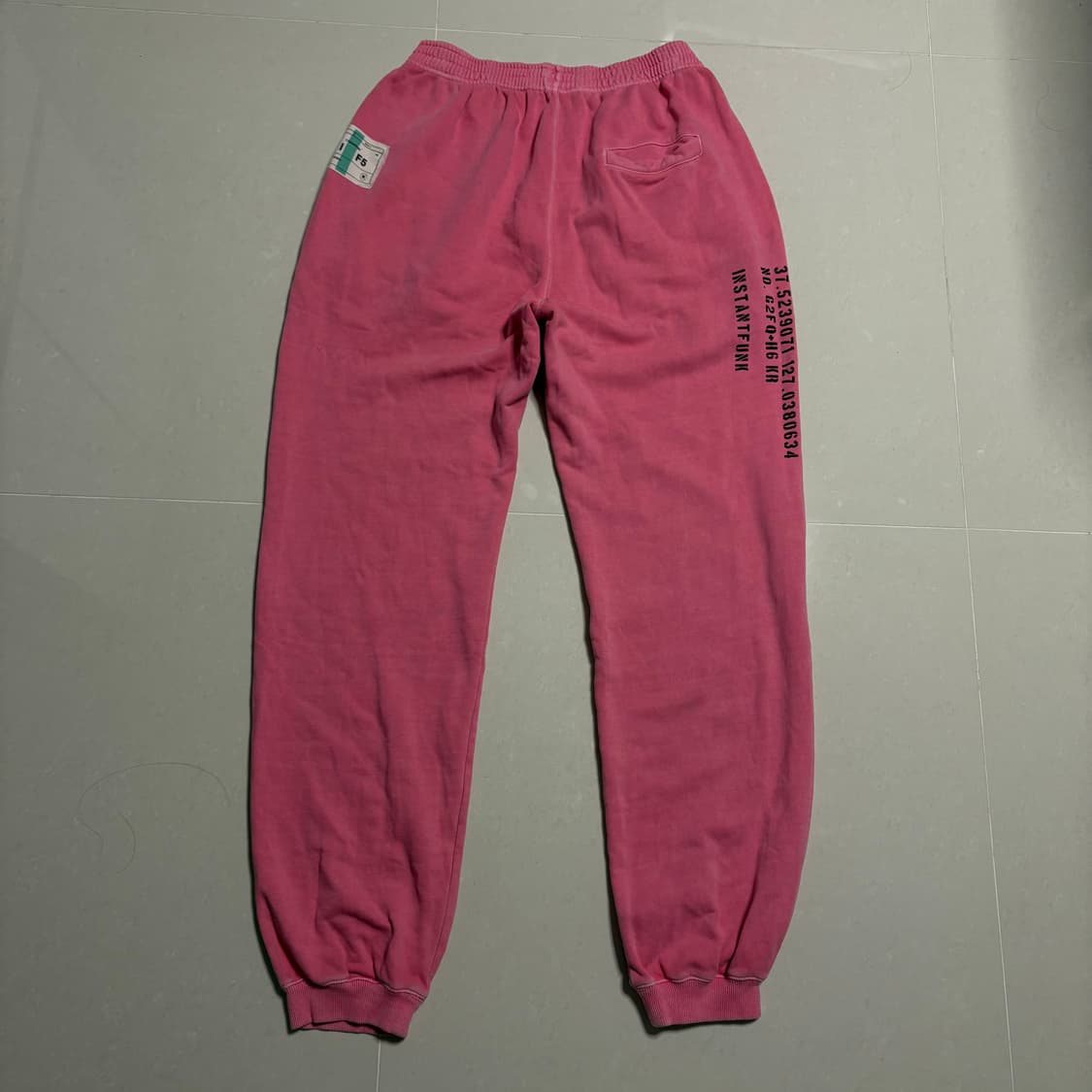 정품 인스턴트펑크 피그먼트 핑크 와이드 스웻 조거팬츠 밴딩 바지 상품이미지7