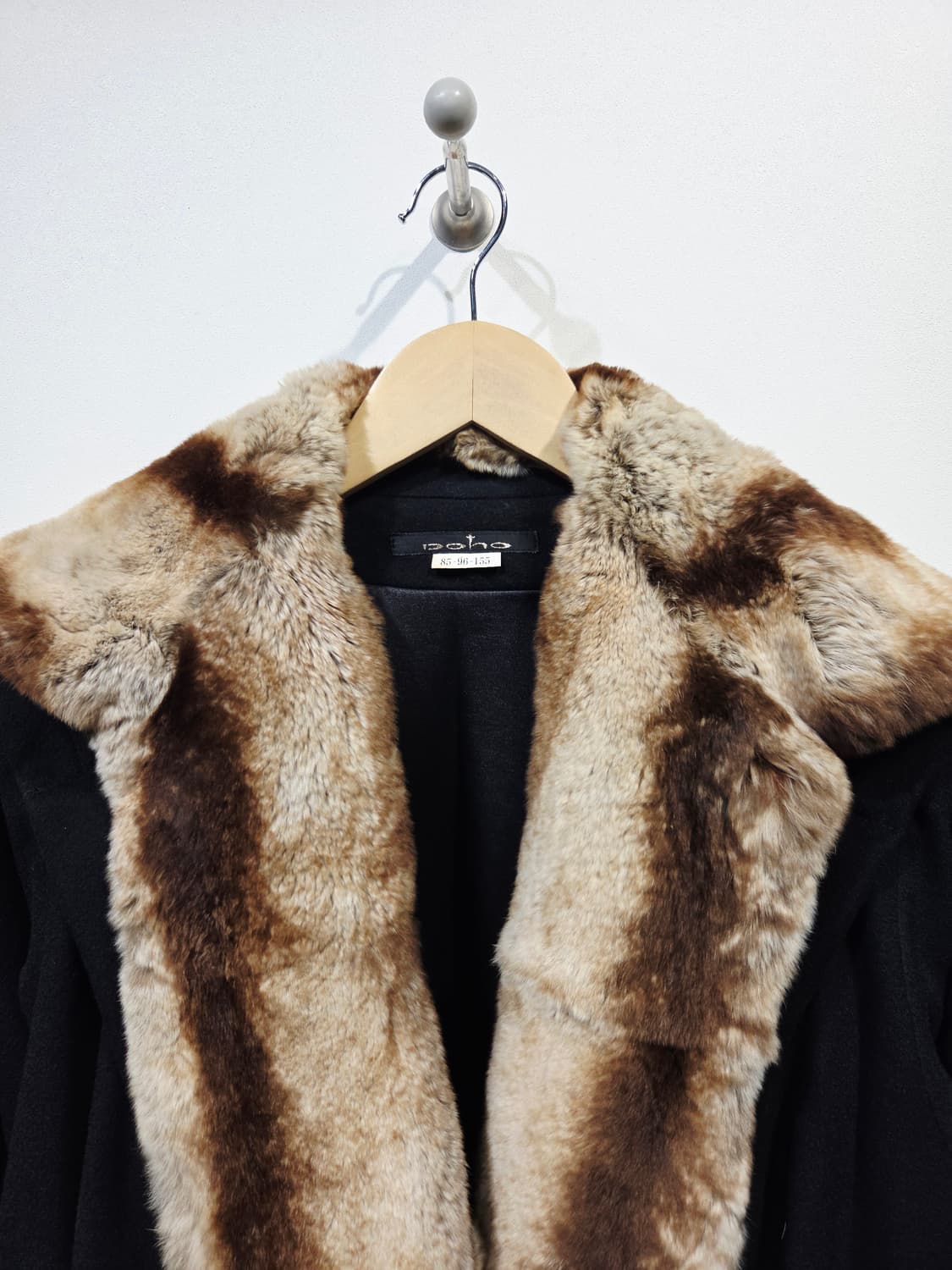 doho 도호 퍼 트리밍 벨티드 울 자켓 상품이미지3