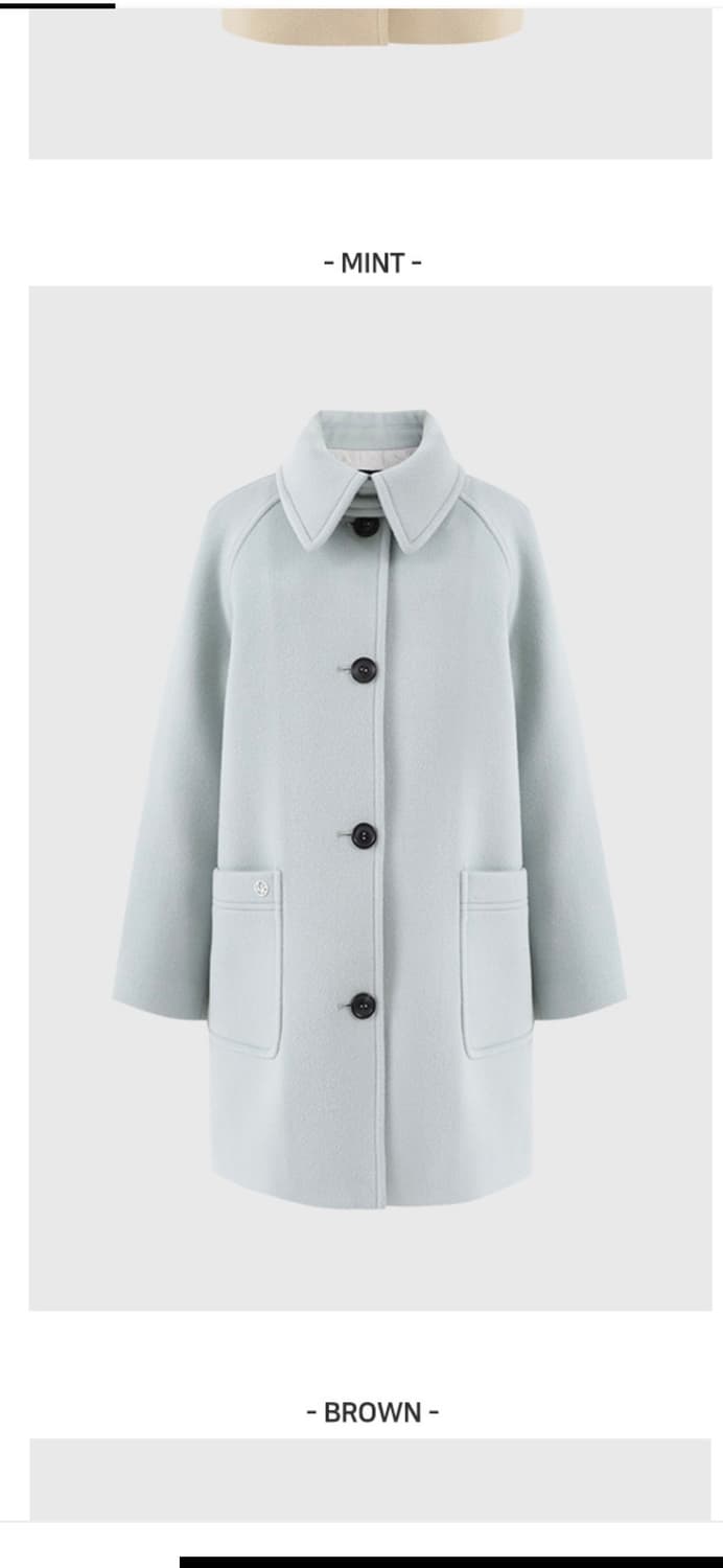 룩캐스트 마리 하프 울 코트 민트 상품이미지2