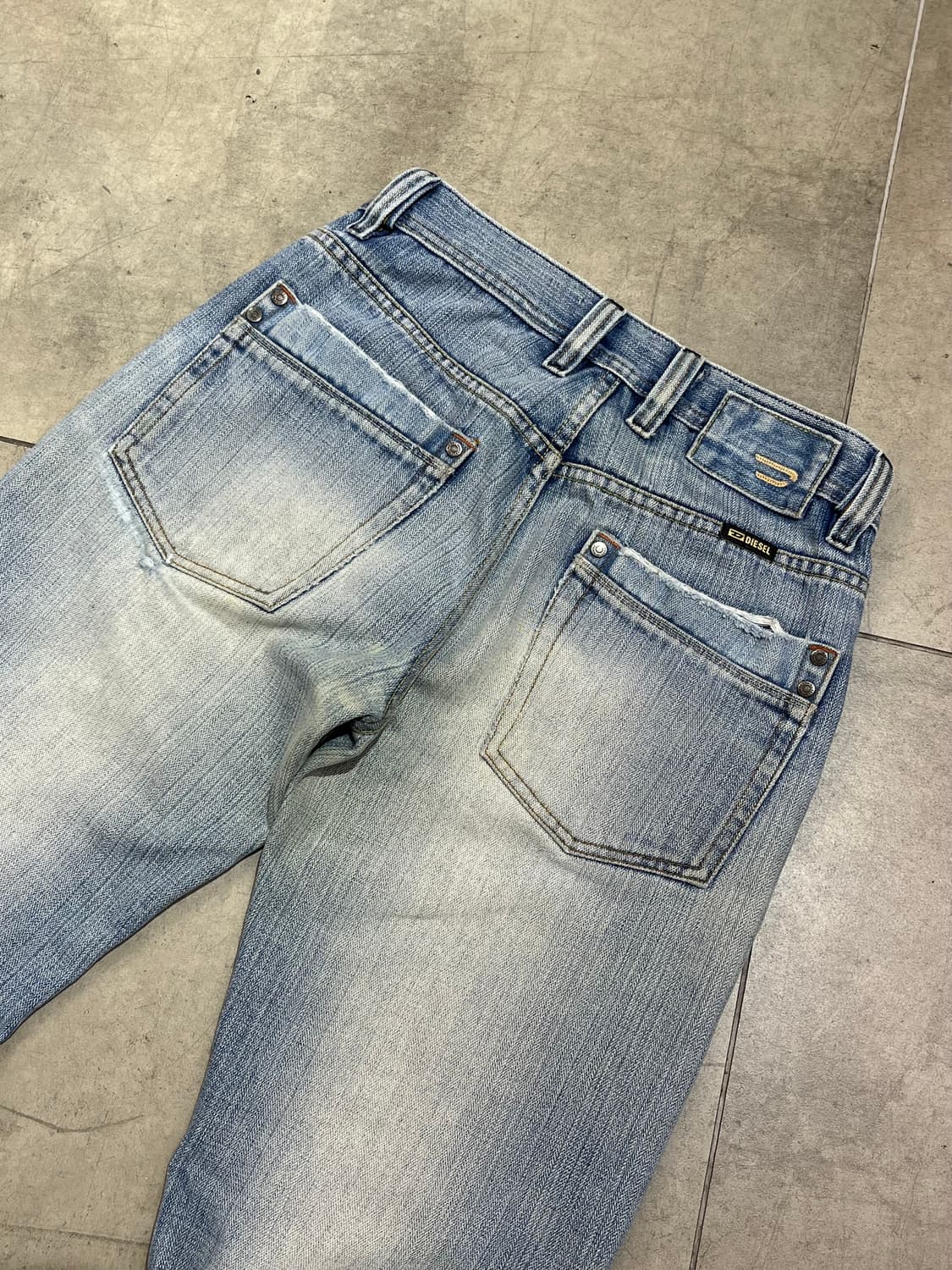 Diesel Industry 화이트 워싱 연청 와이드 데님 팬츠  상품이미지4