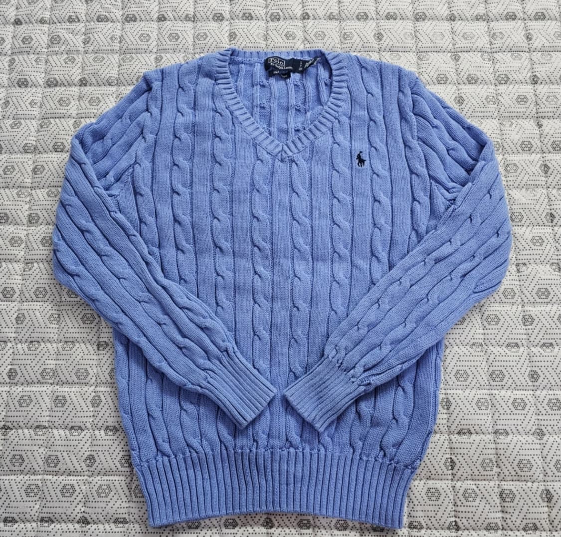 폴로 랄프로렌 브이넥 케이블 니트 ~55 상품이미지3