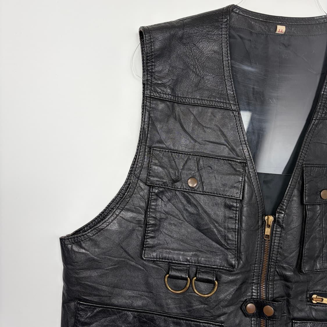 빈티지 포켓 가죽 베스트 조끼 상품이미지4