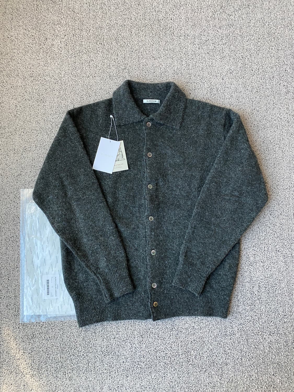 [2]블랭크룸 알파카 카라 가디건 챠콜 상품이미지1