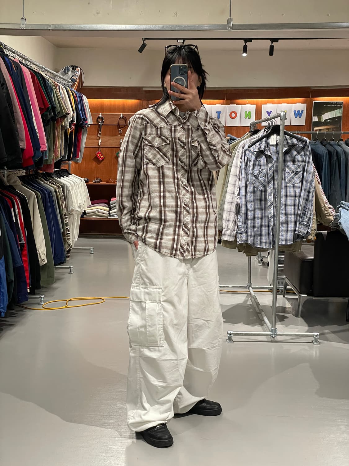 빈티지 웨스턴 체크 셔츠   상품이미지5