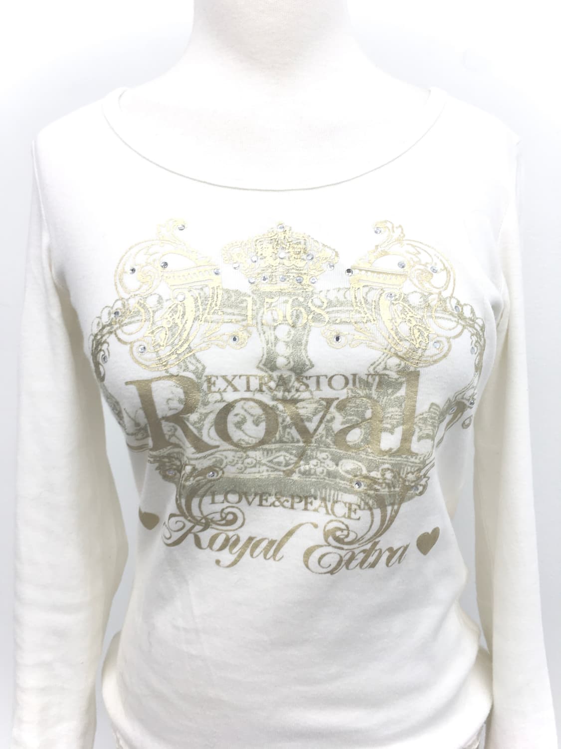 gold lettering white sleeve top 상품이미지6