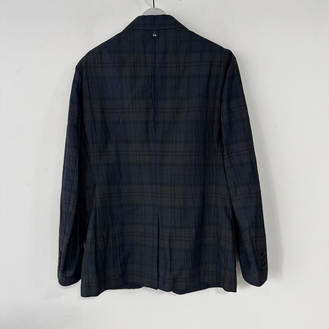 알레그리 린넨 크링클 체크 블레이저 상품이미지5