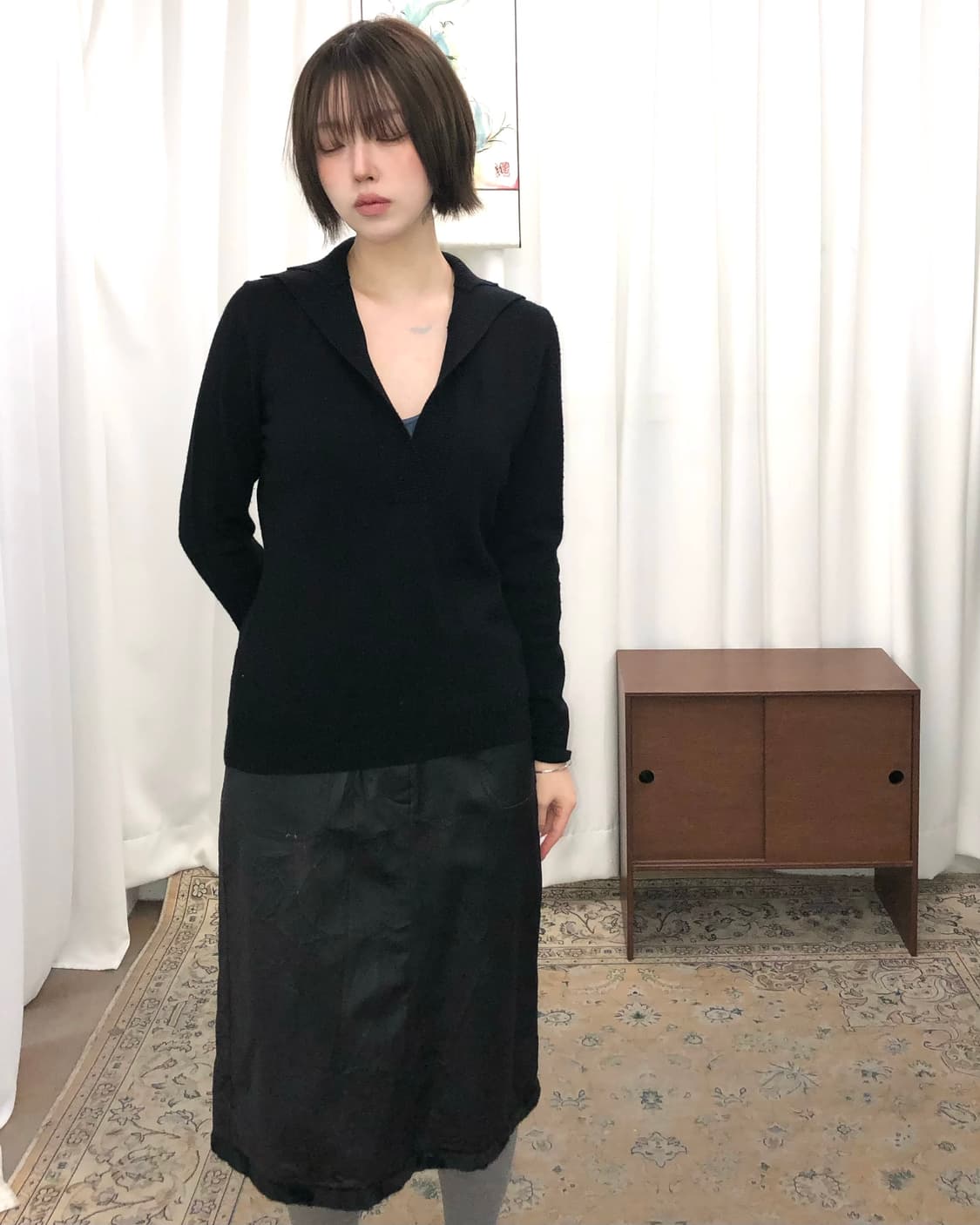 브이넥 카라 니트 상품이미지1