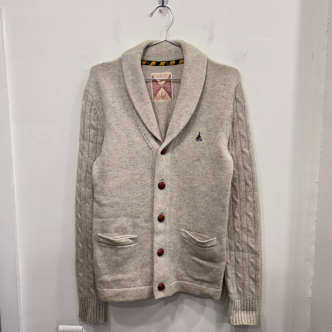 빈폴 울모직 멀티플란넬 숄카라 버튼 가디건 상품이미지2