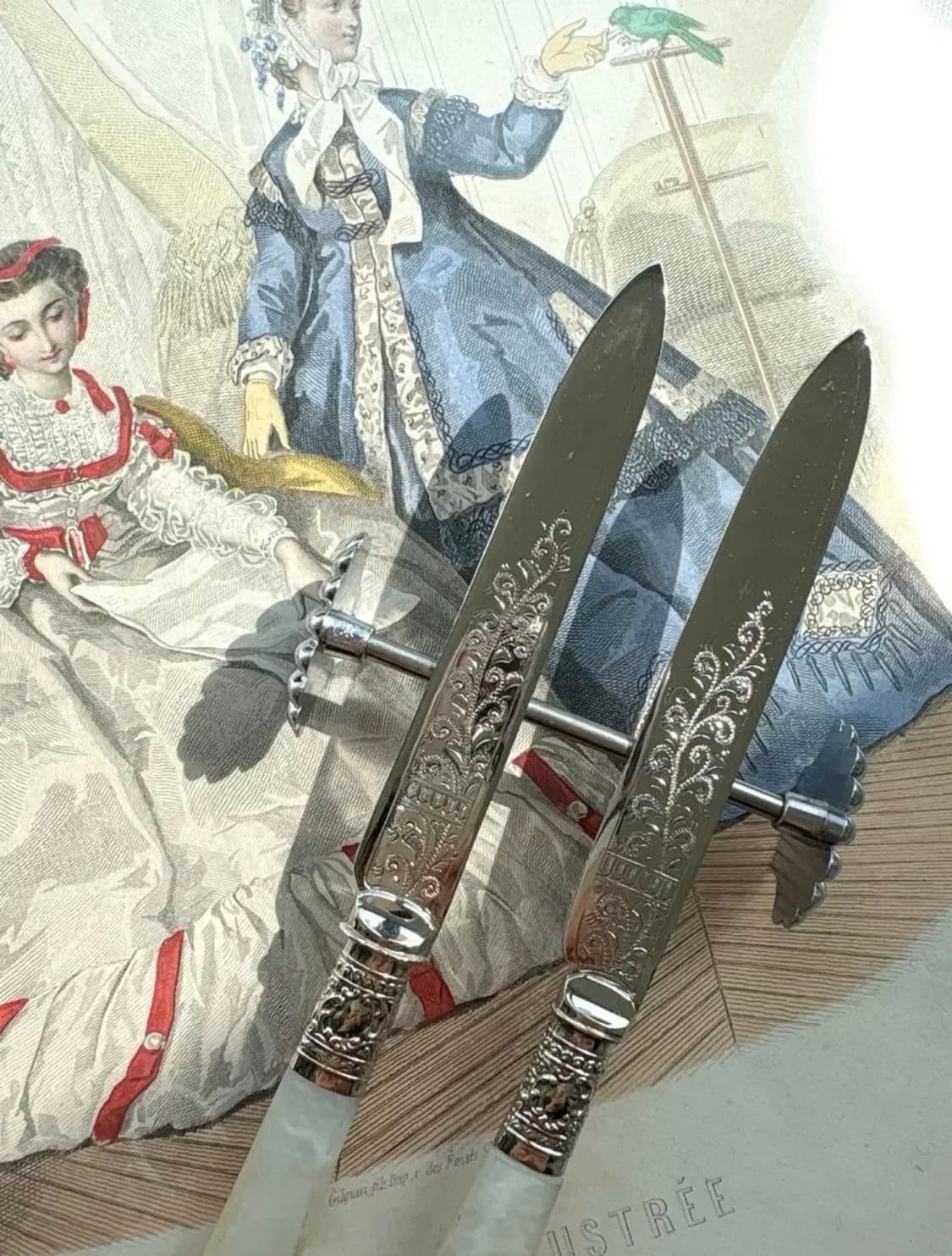 영국 앤틱 실버플레이트 마더오브펄 자개 버터 나이프 상품이미지2