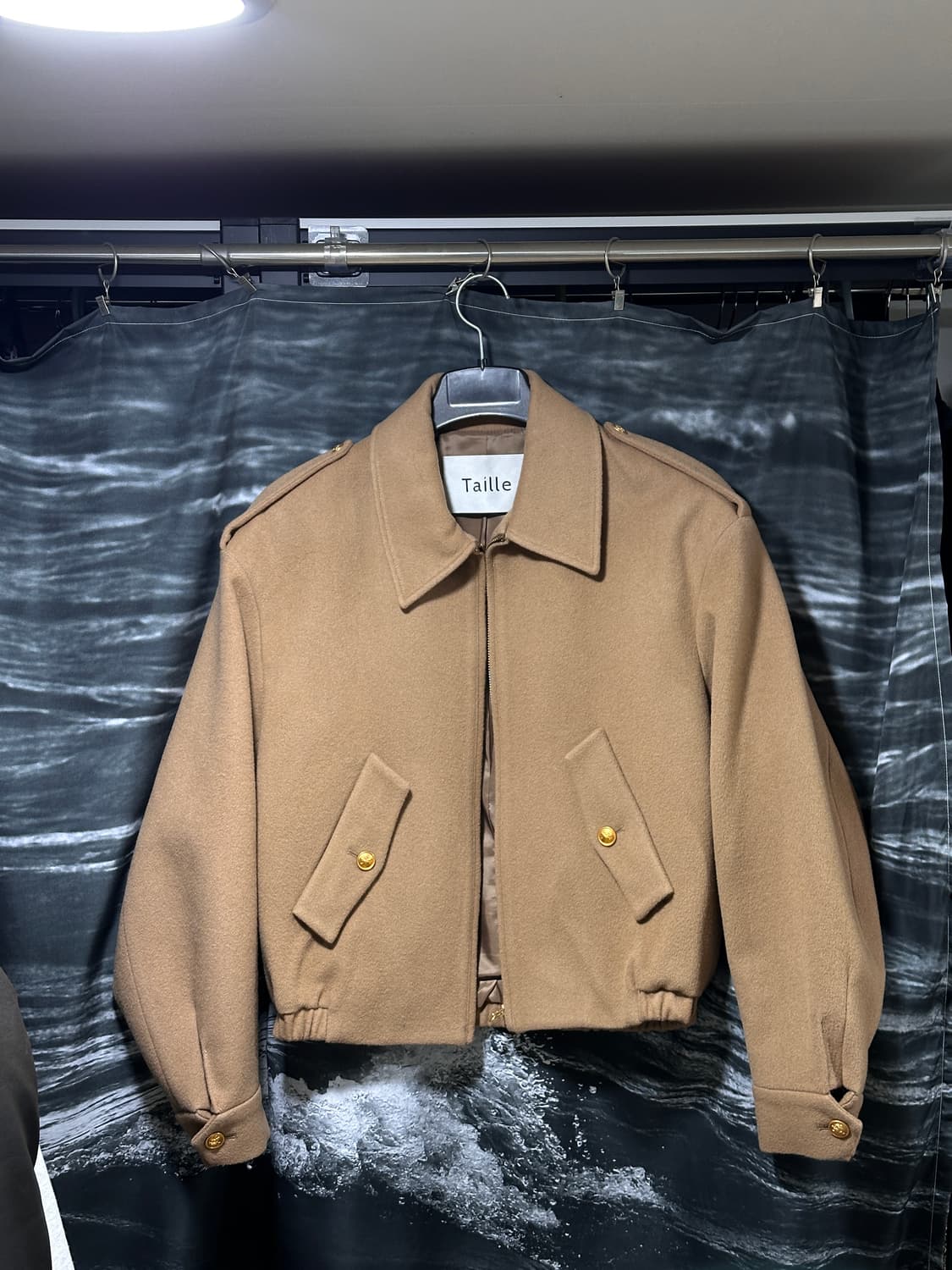 타일레 에폴렛 울렌 오피서 블루종 자켓 카멜 1사이즈 상품이미지2