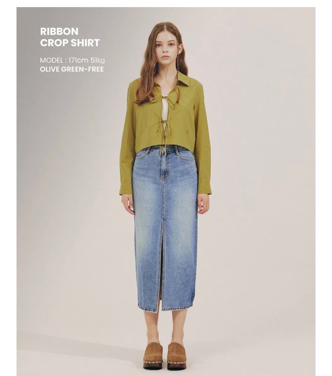 델리센트 리본 크롭 셔츠 화이트 상품이미지3