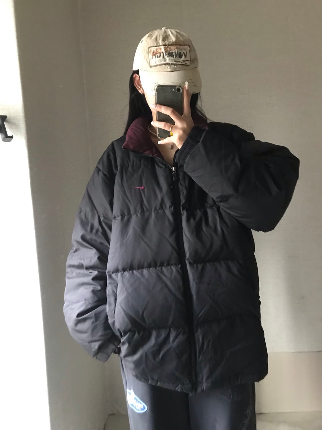 나이키 00s 블랙 버건디 패딩 상품이미지2