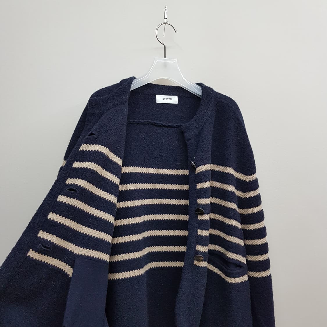 한섬 시스템 2022 스트라이프 울 니트 가디건 F사이즈 상품이미지7