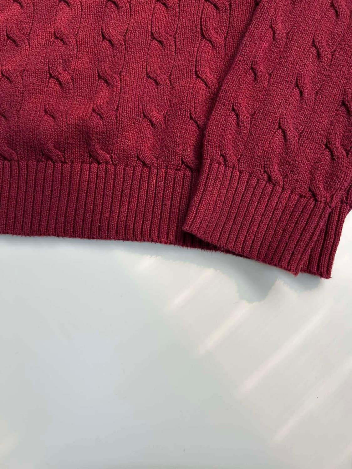 [XL] 폴로 랄프로렌 버건디 케이블 코튼 크루넥 니트 스웨터 상품이미지7