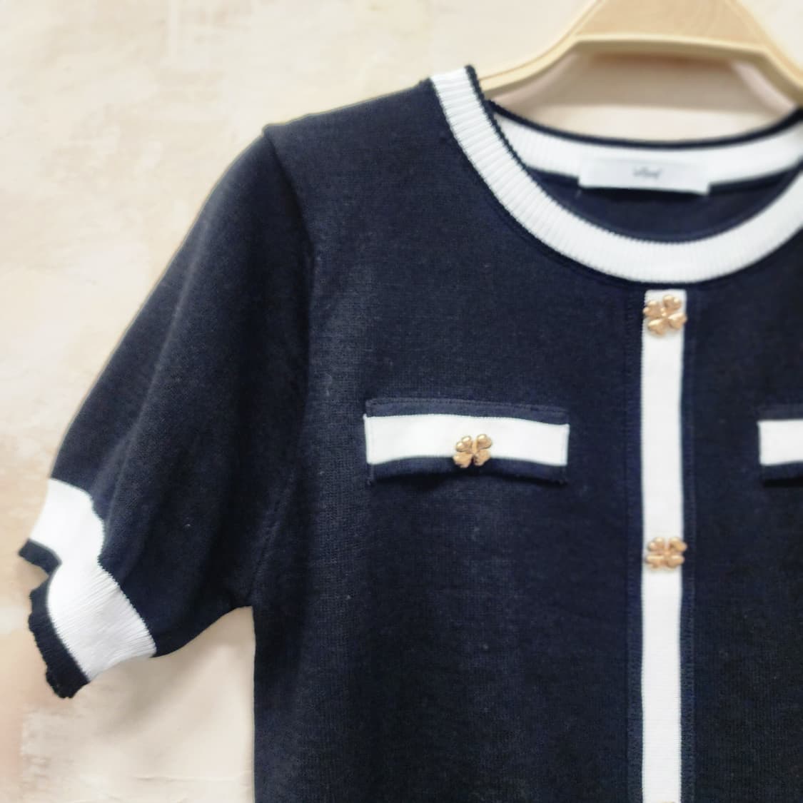 르샵 블랙 배색 가디건 상품이미지2