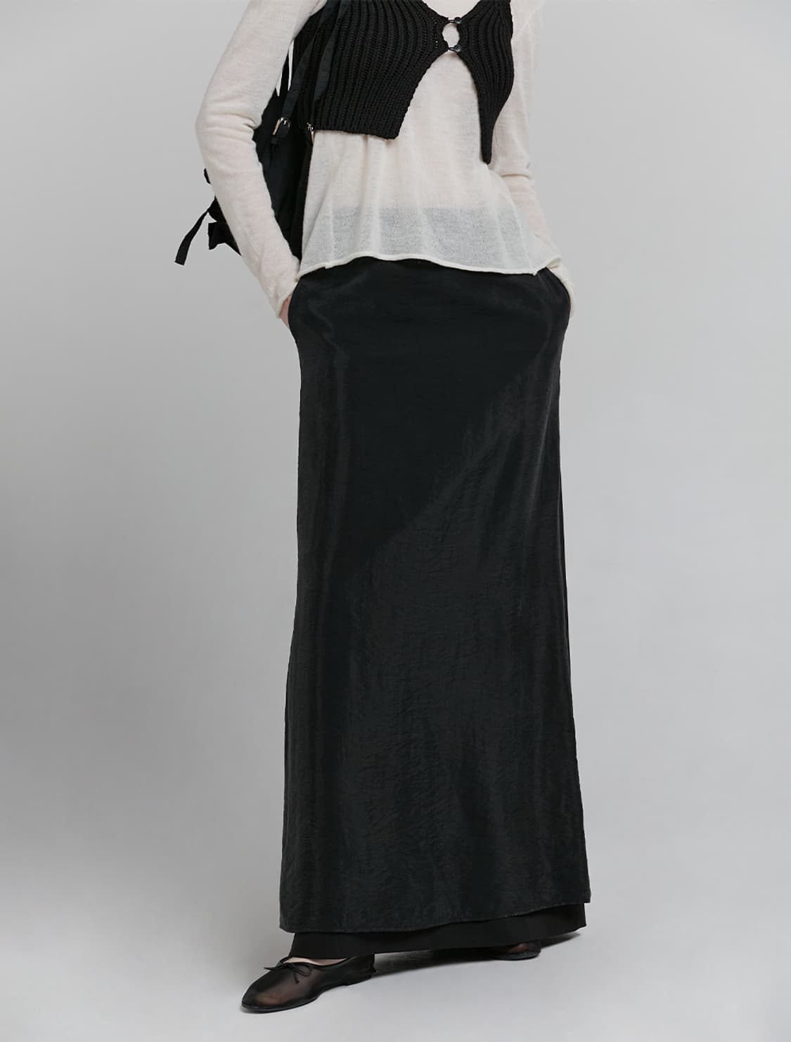 로우타이드 레이어드 맥시 스커트 S 상품이미지3