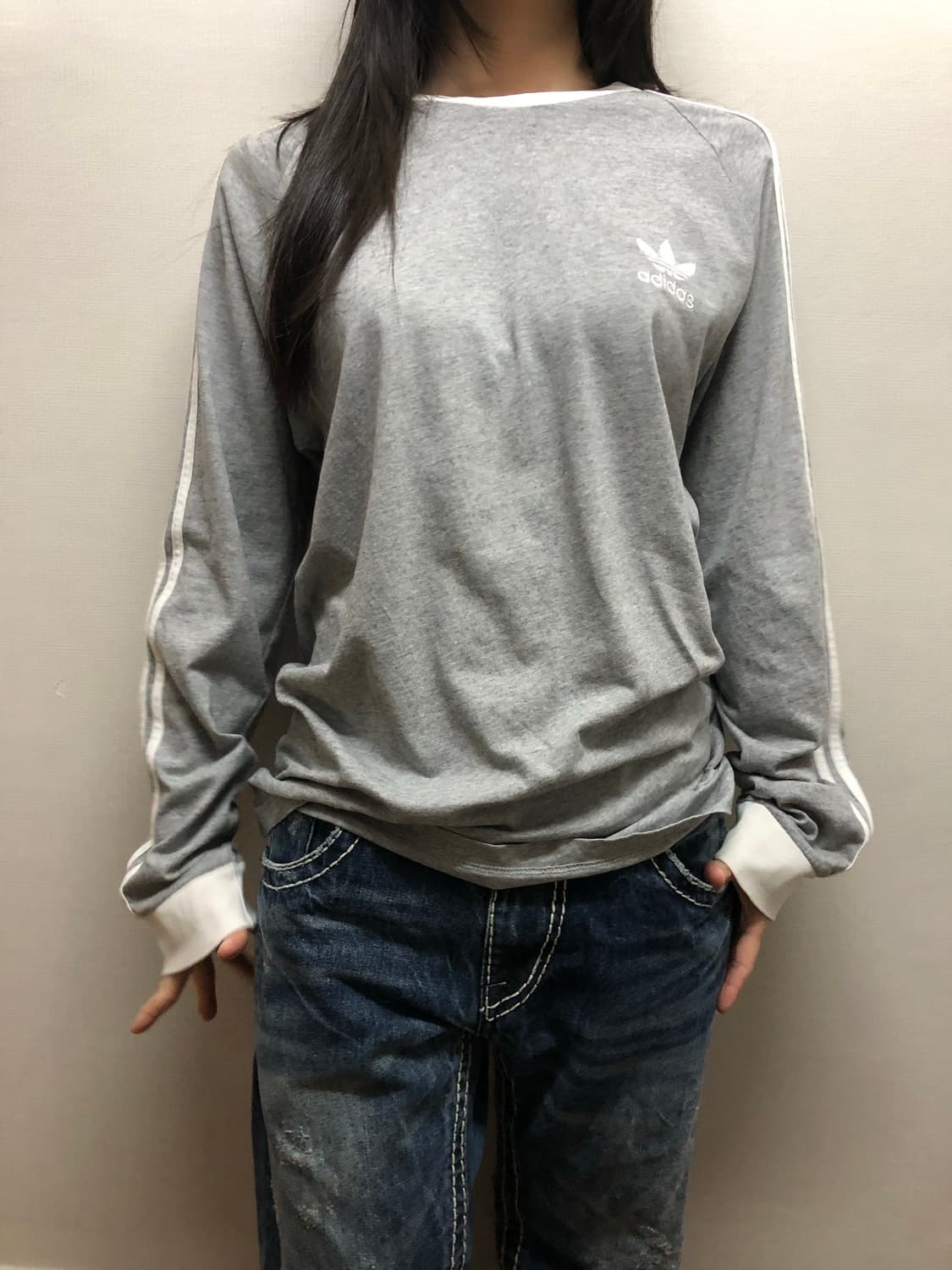 빈티지 아디다스 그레이 파이어버드 롱 슬리브 상품이미지3