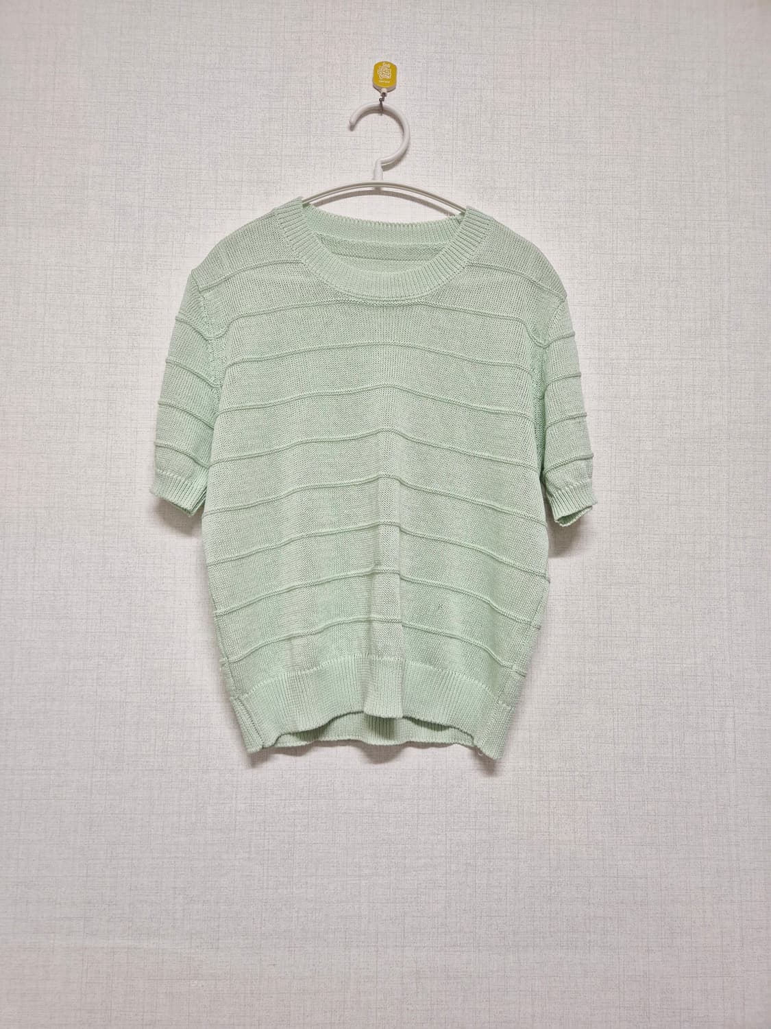 민트색 반팔 니트 상품이미지1