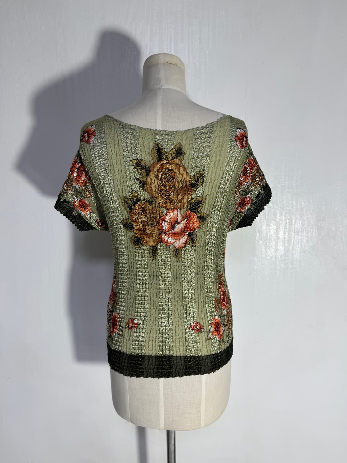 빈티지 로즈 패턴 플리츠 탑 오리엔탈 상품이미지3