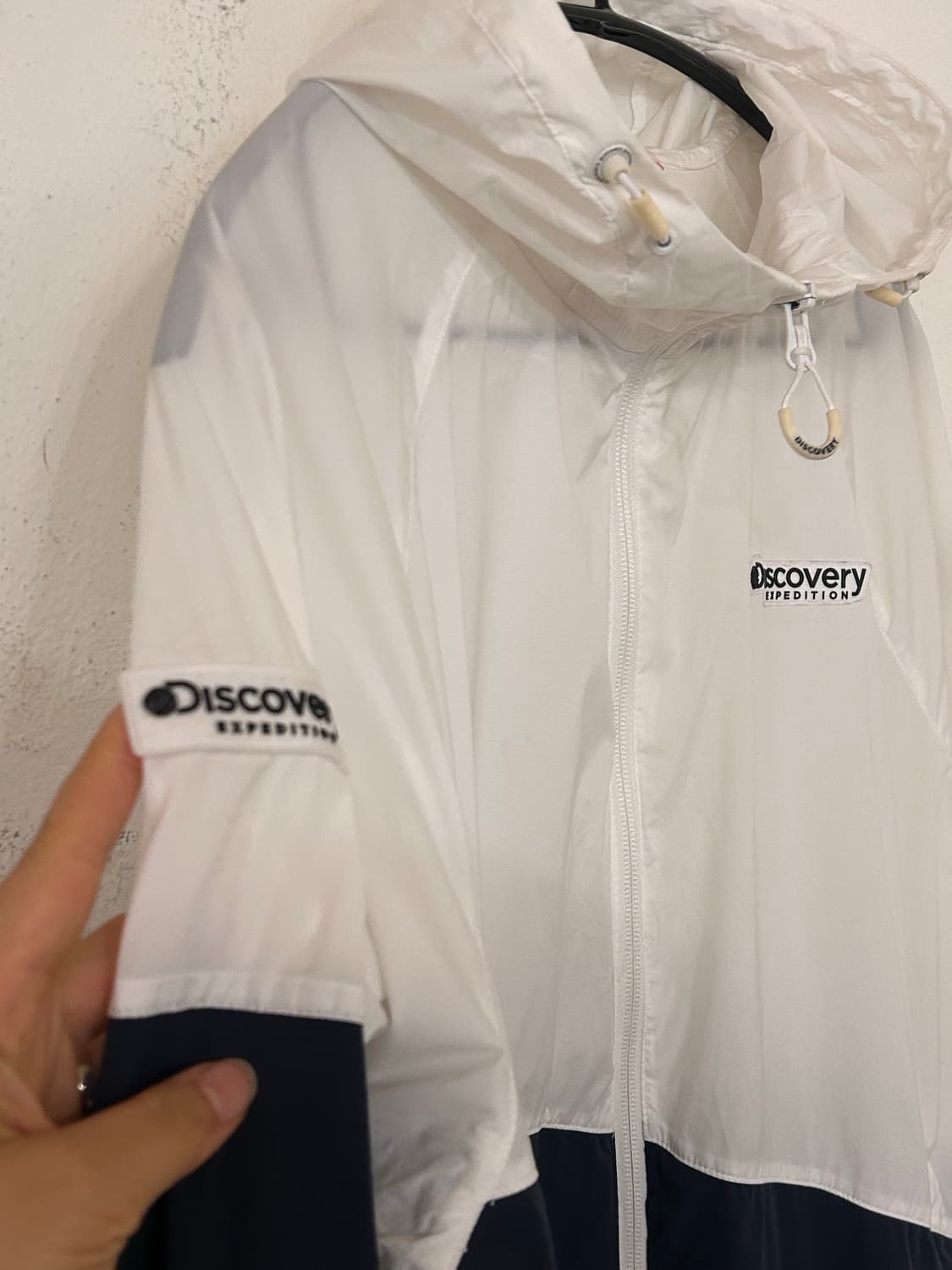 디스커버리 바람막이 100 네이비/화이트 상품이미지4