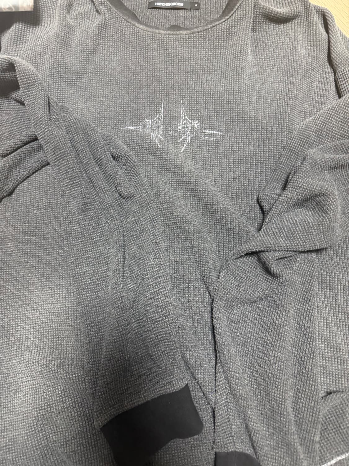 해칭룸 VTG THERMAL TEE BLACK  상품이미지2