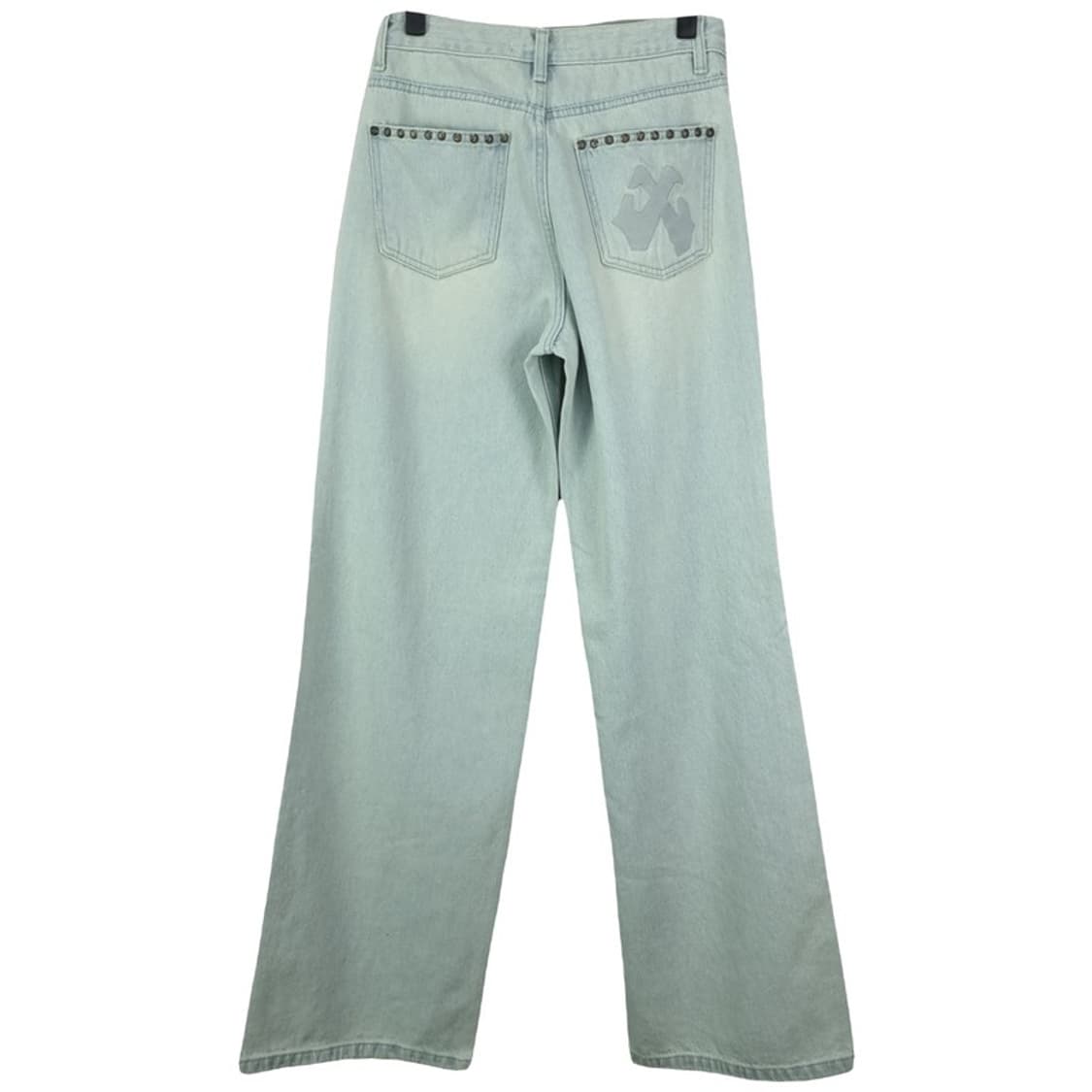 [LEEY YEEL] 아이스워싱 스터드 리벳 와이드 데님팬츠 M19764 상품이미지3