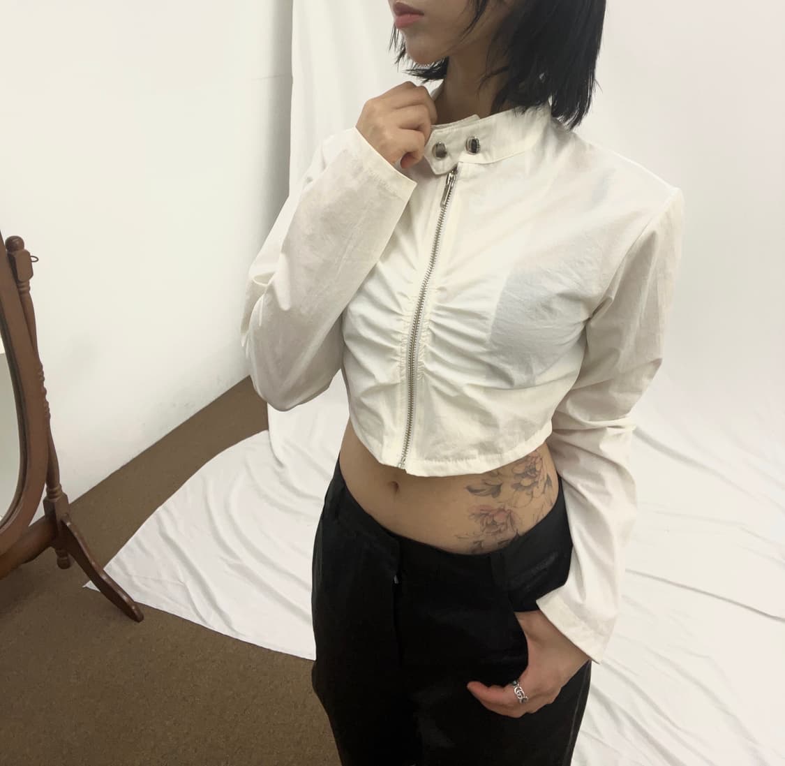 VINTAGE wave-shirring track jacket 상품이미지3
