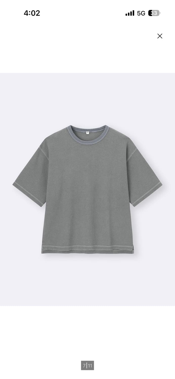 GU Washed 와플 박시 티셔츠 상품이미지3