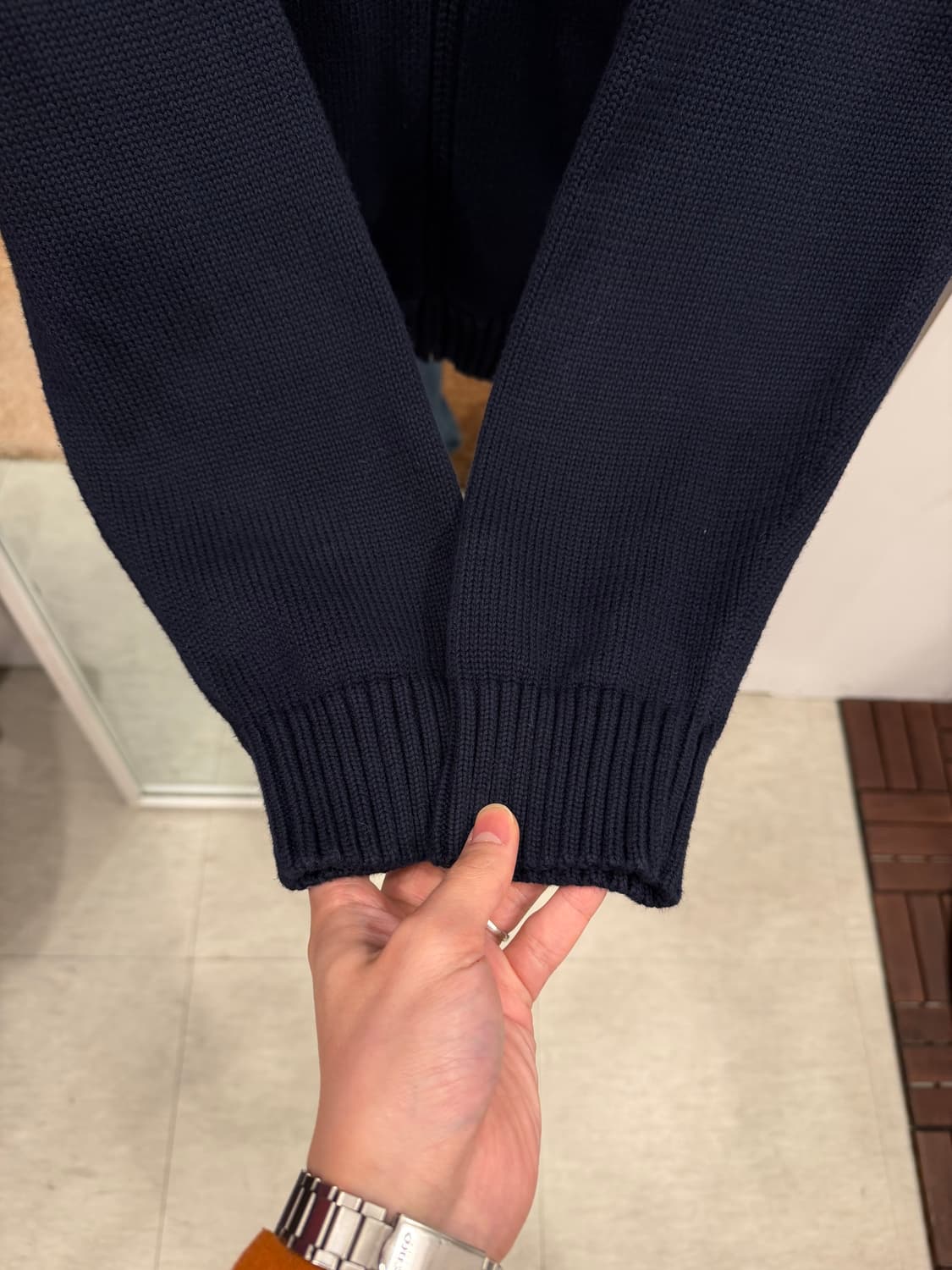 00s L.L.Bean 엘엘빈 코튼 니트 집업 (black) 상품이미지5