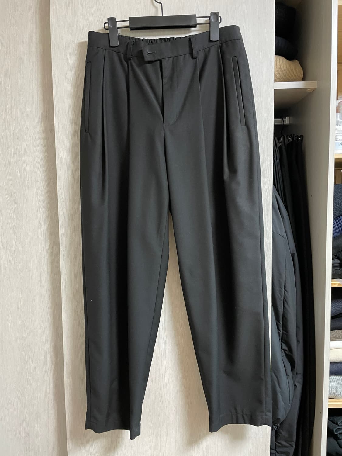 비얼디드키드 밴딩 실루엣 팬츠 블랙 M 상품이미지2