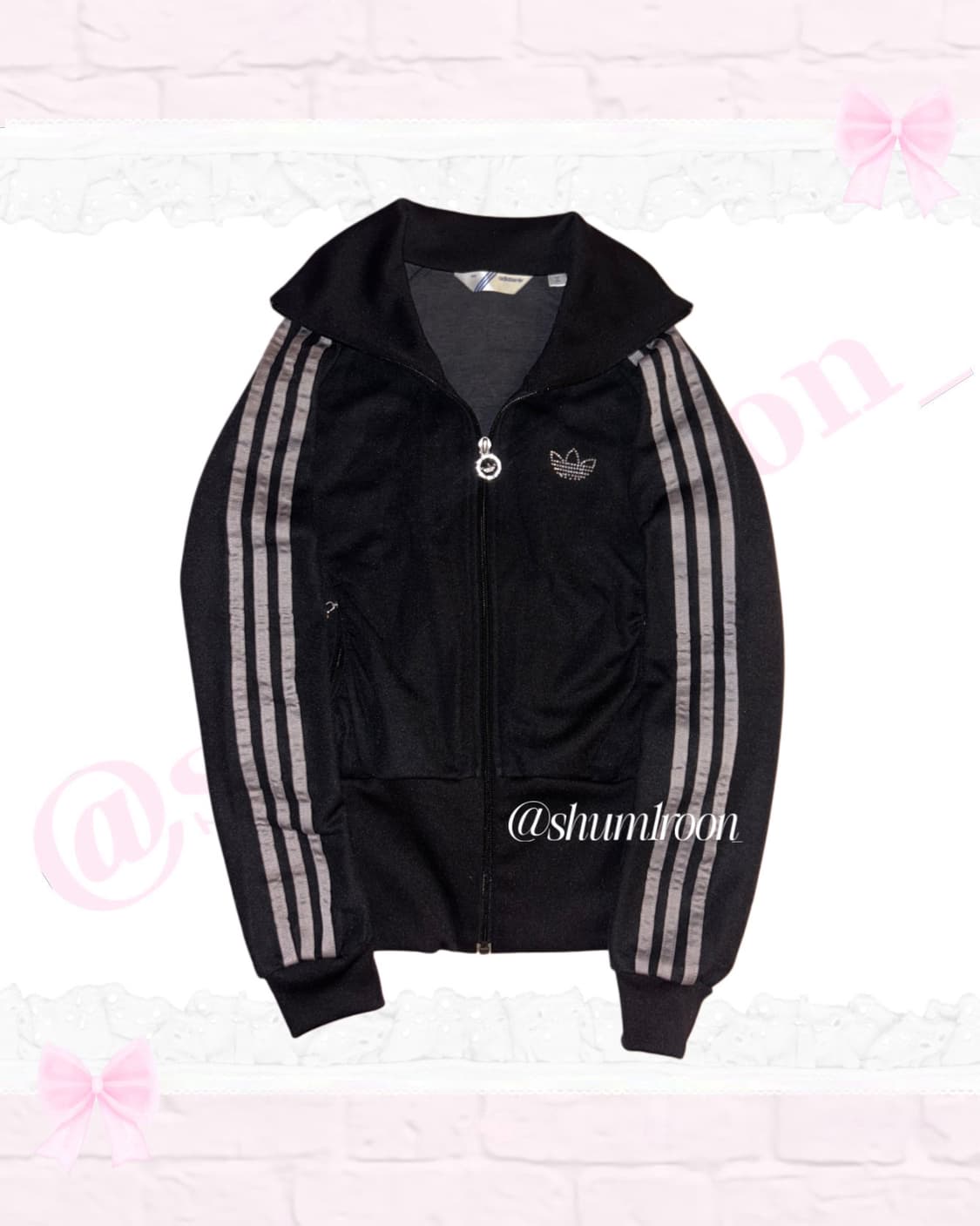 [셋업] 갸루 핑크리본탑 코르셋 아디다스 큐빅져지 상품이미지2