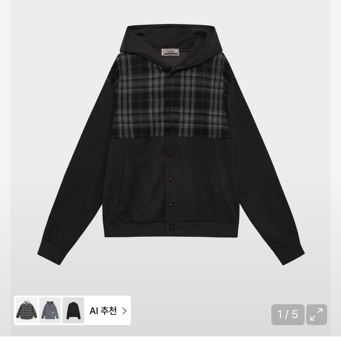 [2] saros 사로스 체크 자켓 차콜 상품이미지1