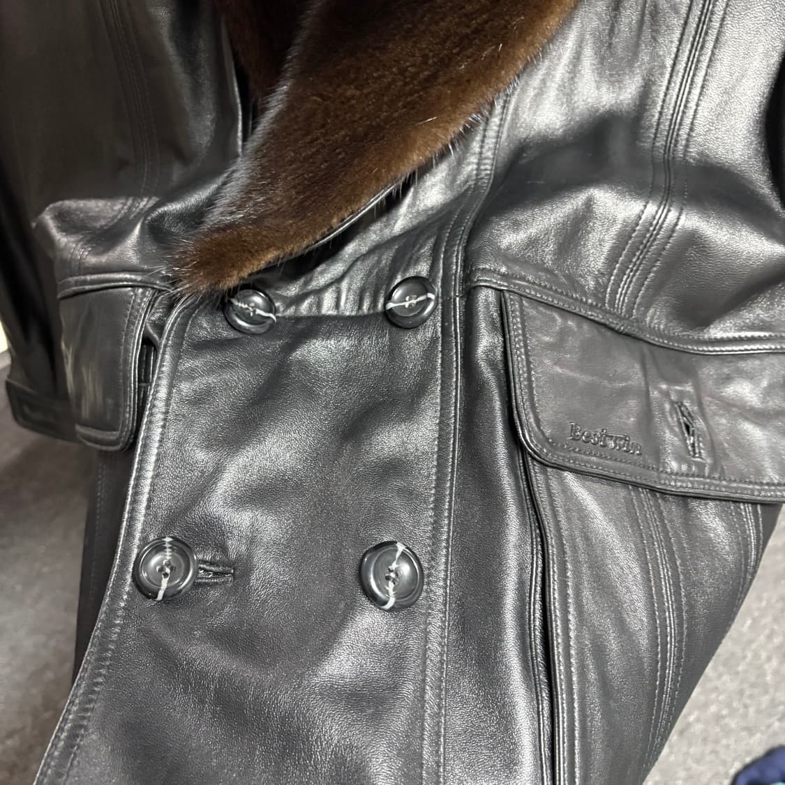 Best win 빈티지 쉽스킨 양가죽 밍크퍼 레더자켓 상품이미지5