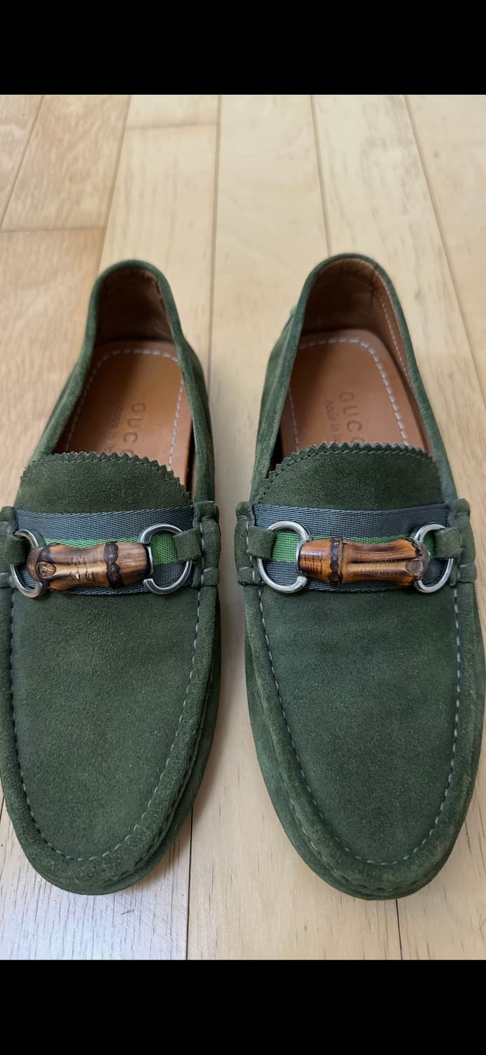 구찌 Gucci 스웨이드 뱀부 비트 로퍼 상품이미지1
